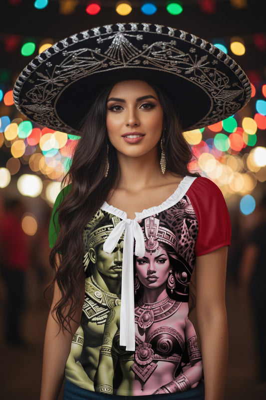 Bandera Cultura - Mexico Pride - Puff Sleeve Shirt