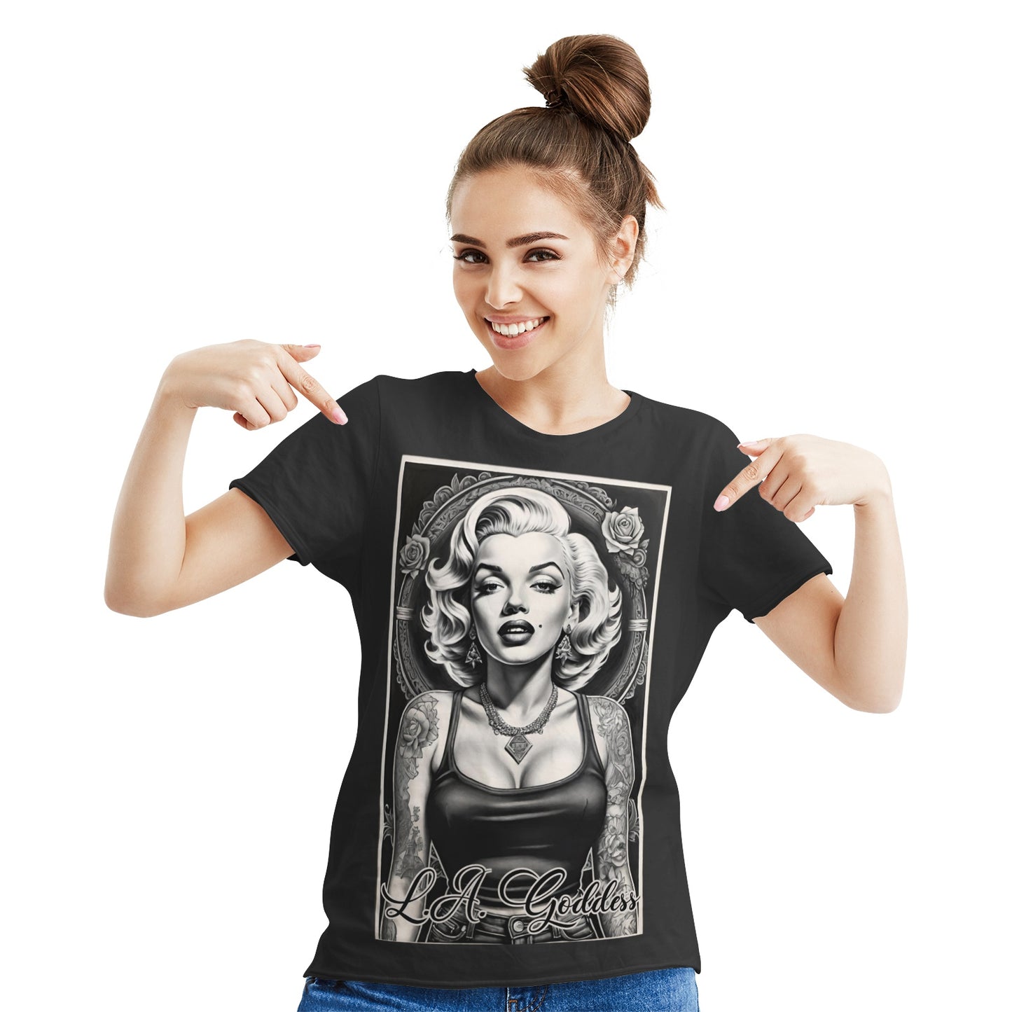 L.A Goddess Women's Cotton T-shirt Black
