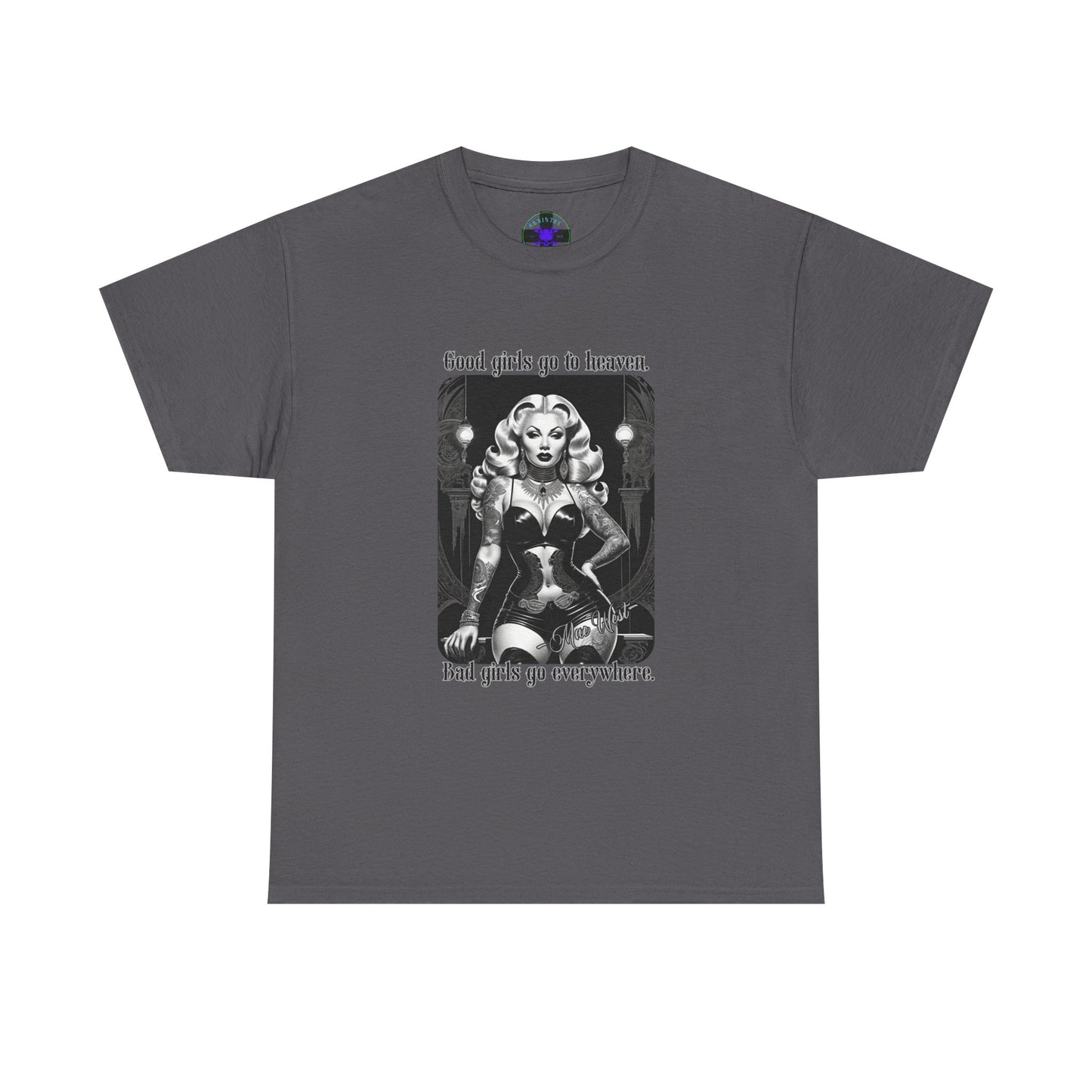 Mae West Unisex Heavy Cotton Tee Charcoal