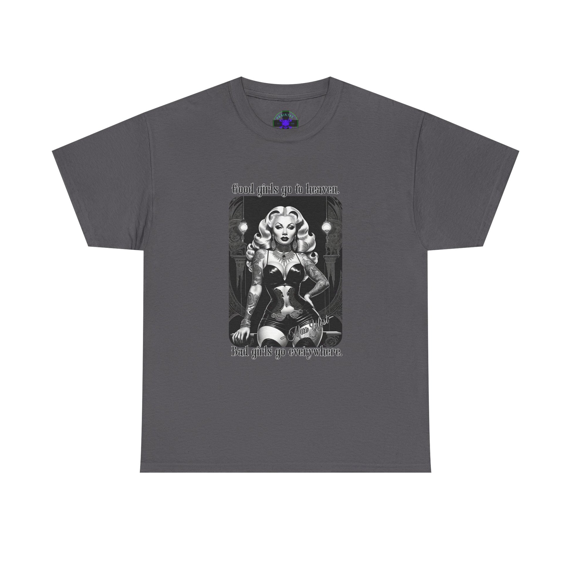 Mae West Unisex Heavy Cotton Tee Charcoal