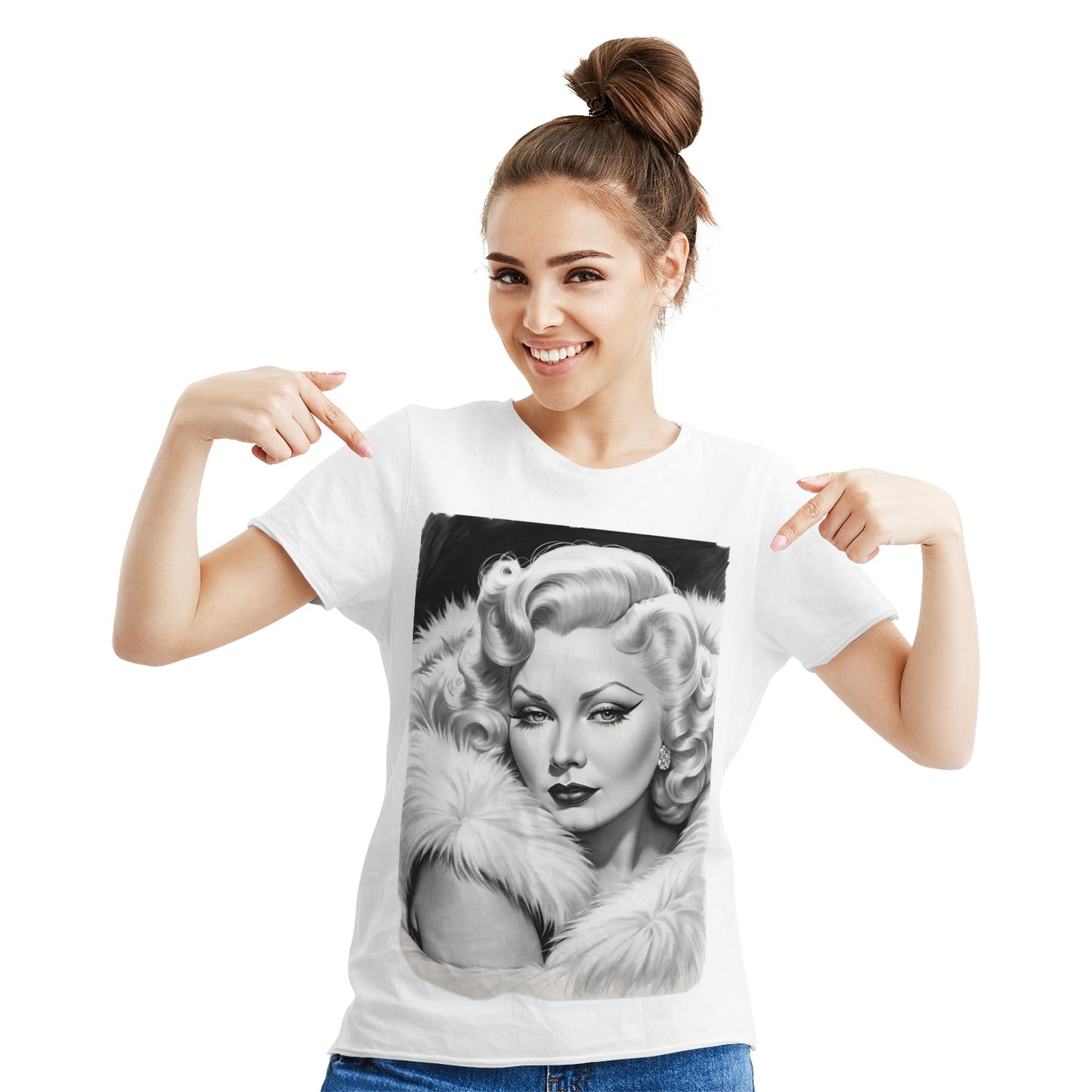 Mae West Women's Cotton Short Sleeve T-shirt White