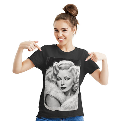 Mae West Women's Cotton Short Sleeve T-shirt Black
