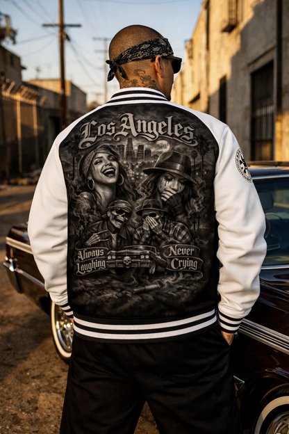 🎭 Always Laughing Never Crying - Varsity Jacket