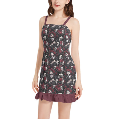 Shadow Gothic Hem Ruffle Mini Dress