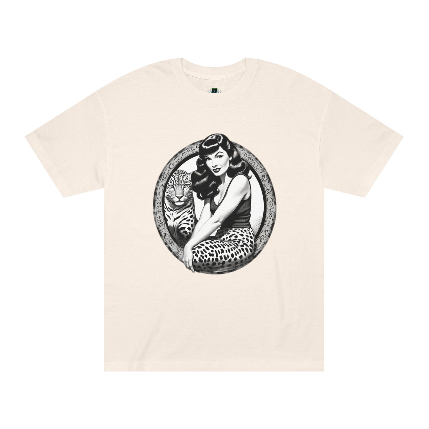 Bettie Page Cougar Graphic Tee Cream