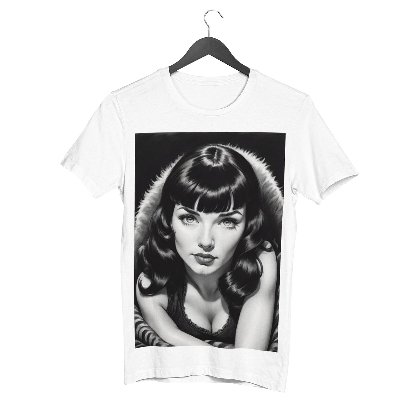 Bettie Page with Love Women's Cotton Short Sleeve T-shirt