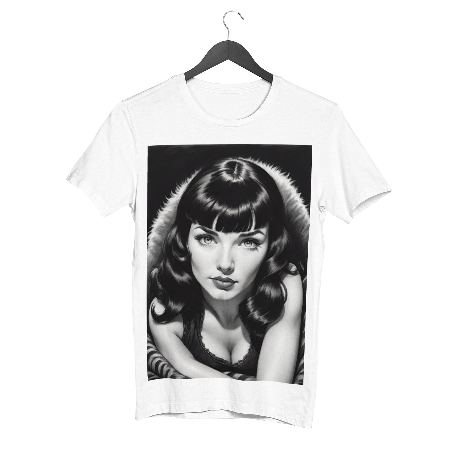 Bettie Page with Love Women's Cotton Short Sleeve T-shirt