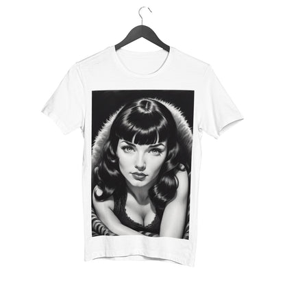 Bettie Page with Love Women's Cotton Short Sleeve T-shirt