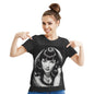 Bettie Page with Love Women's Cotton Short Sleeve T-shirt Black