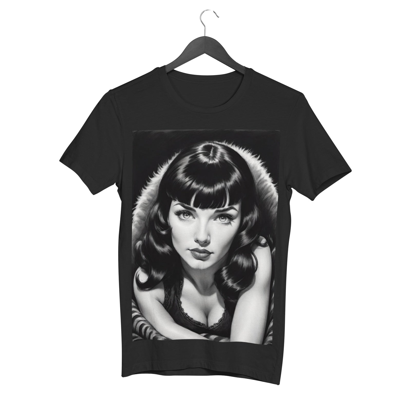 Bettie Page with Love Women's Cotton Short Sleeve T-shirt