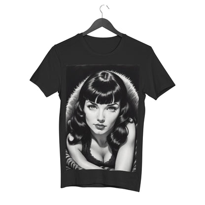 Bettie Page with Love Women's Cotton Short Sleeve T-shirt