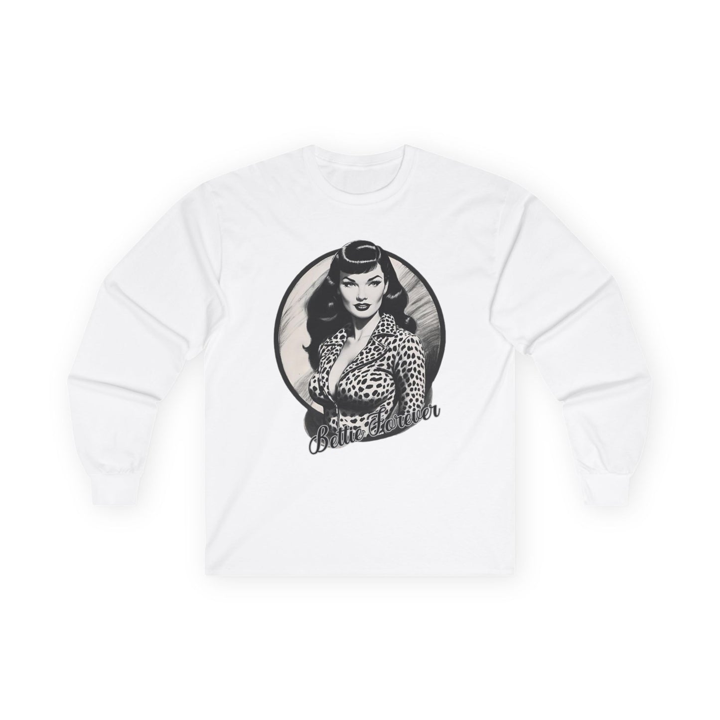 Bettie Forever Unisex Ultra Cotton Long Sleeve Tee White