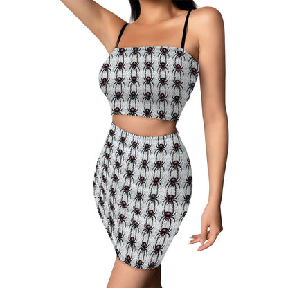 Widow Maker Women's Crop Tank Top & Mini Skirts Sets