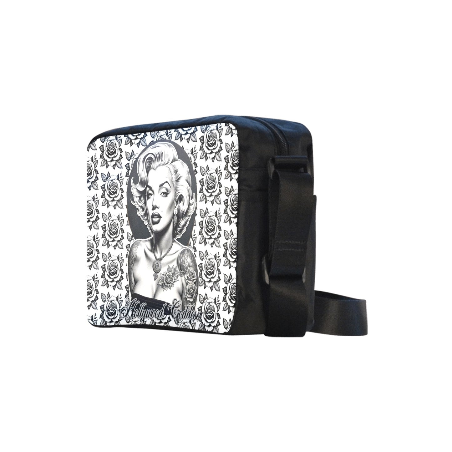 Eternal Angel Marilyn Monroe White Roses Cross-body Nylon Bag
