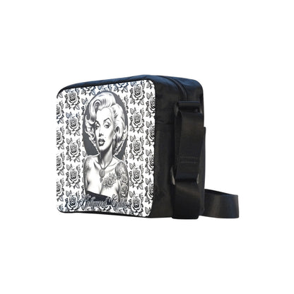 Eternal Angel Marilyn Monroe White Roses Cross-body Nylon Bag