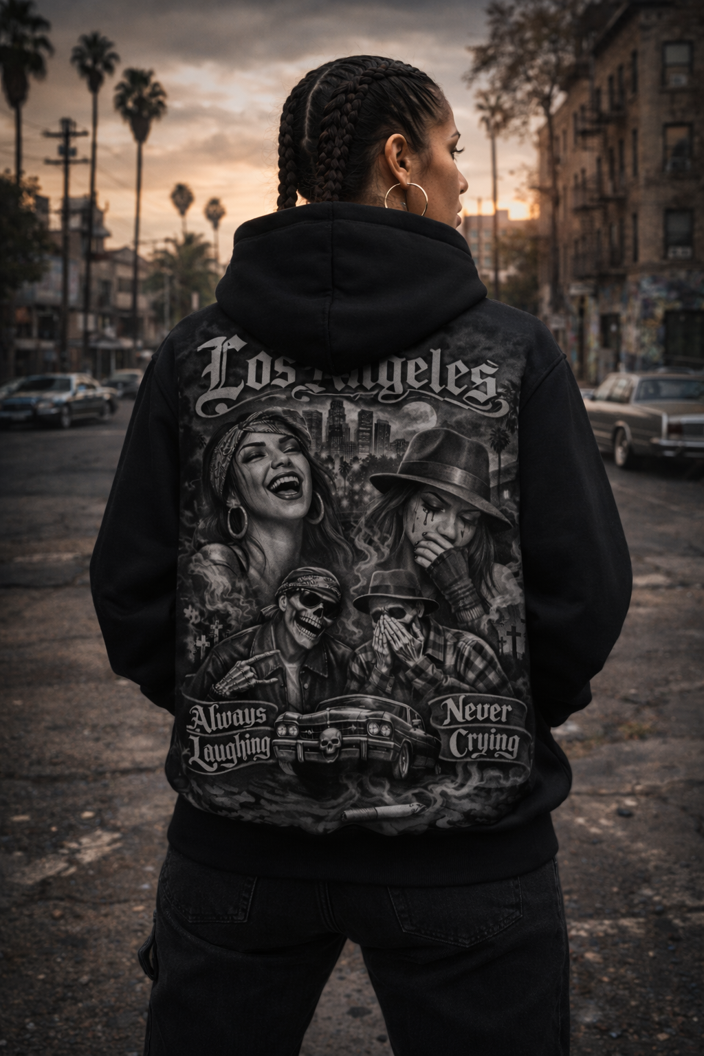 Always Laughing Never Crying - Unisex Pullover Hoodie - Cotton White