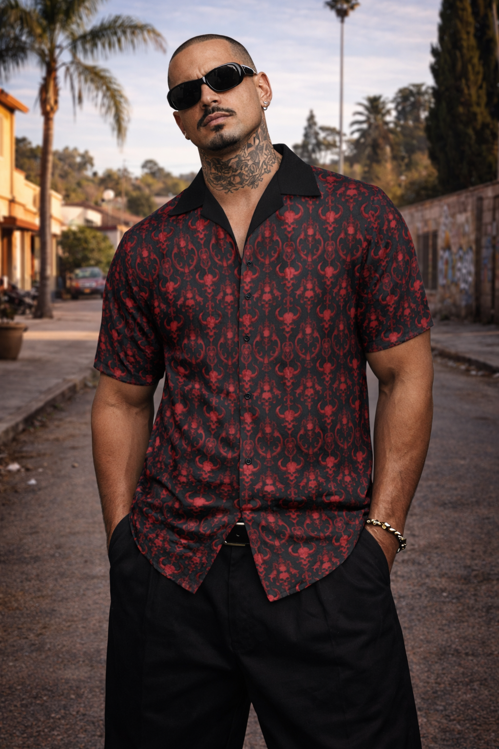 Dark Descent Hawaiian Shirt - Gothic White