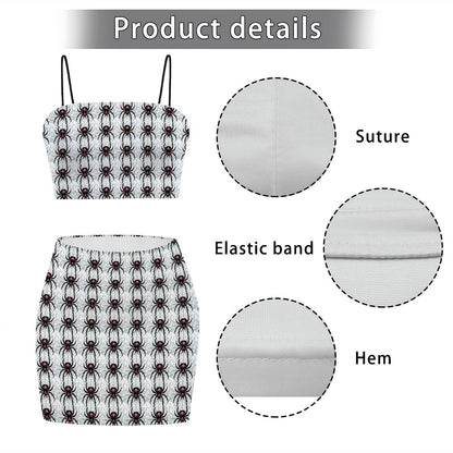 Widow Maker Women's Crop Tank Top & Mini Skirts Sets