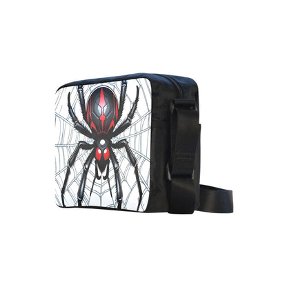 Widow Maker Cross-body Nylon Bag - Gothic Black Widow Spider