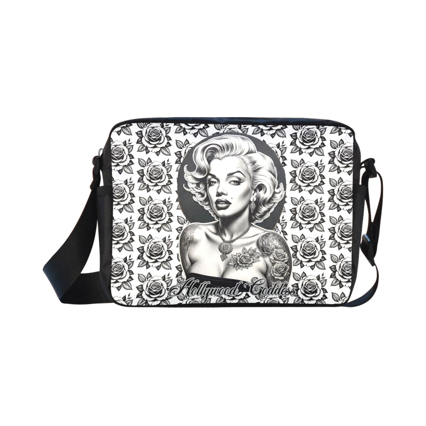 Eternal Angel Marilyn Monroe White Roses Cross-body Nylon Bag White ONESIZE