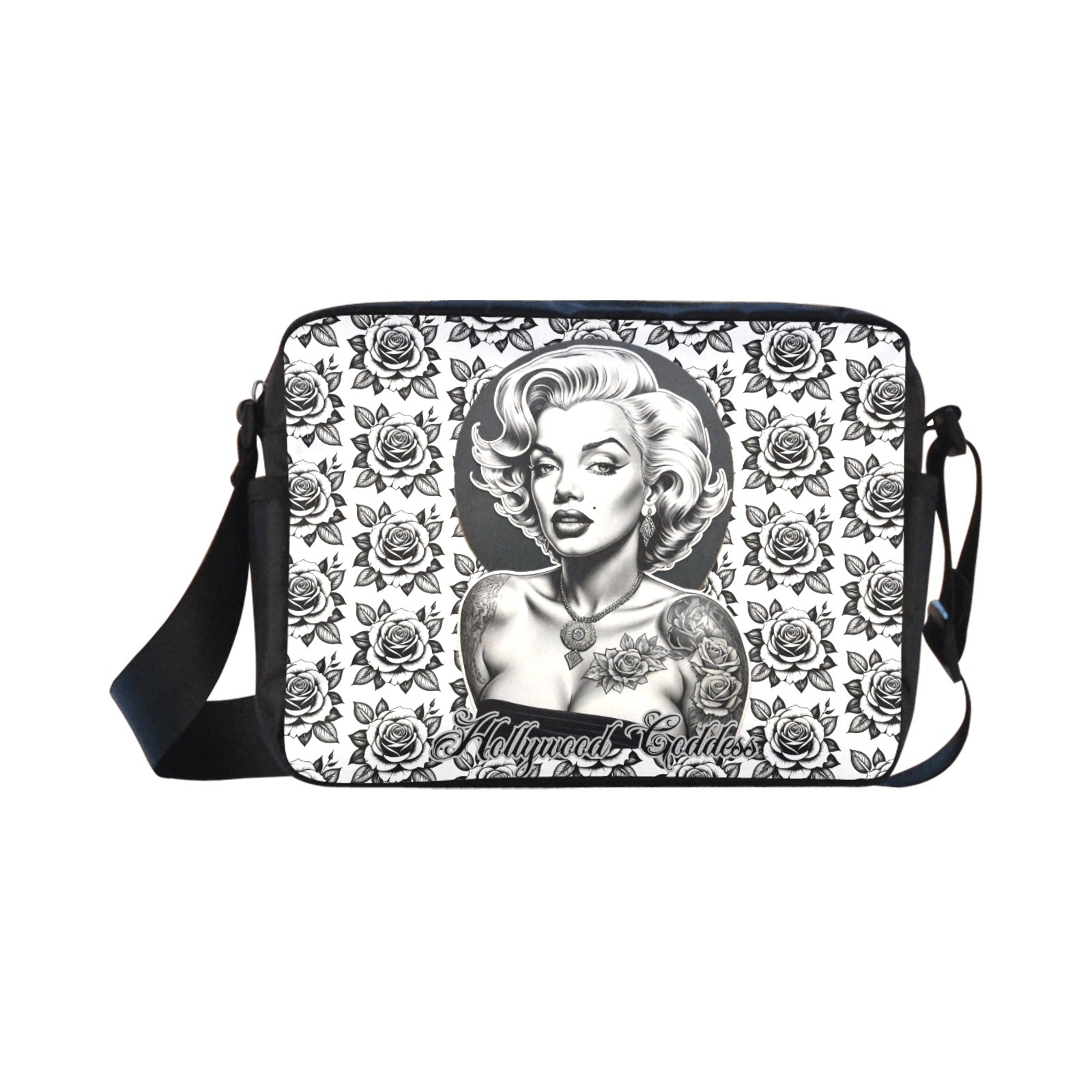 Eternal Angel Marilyn Monroe White Roses Cross-body Nylon Bag White ONESIZE