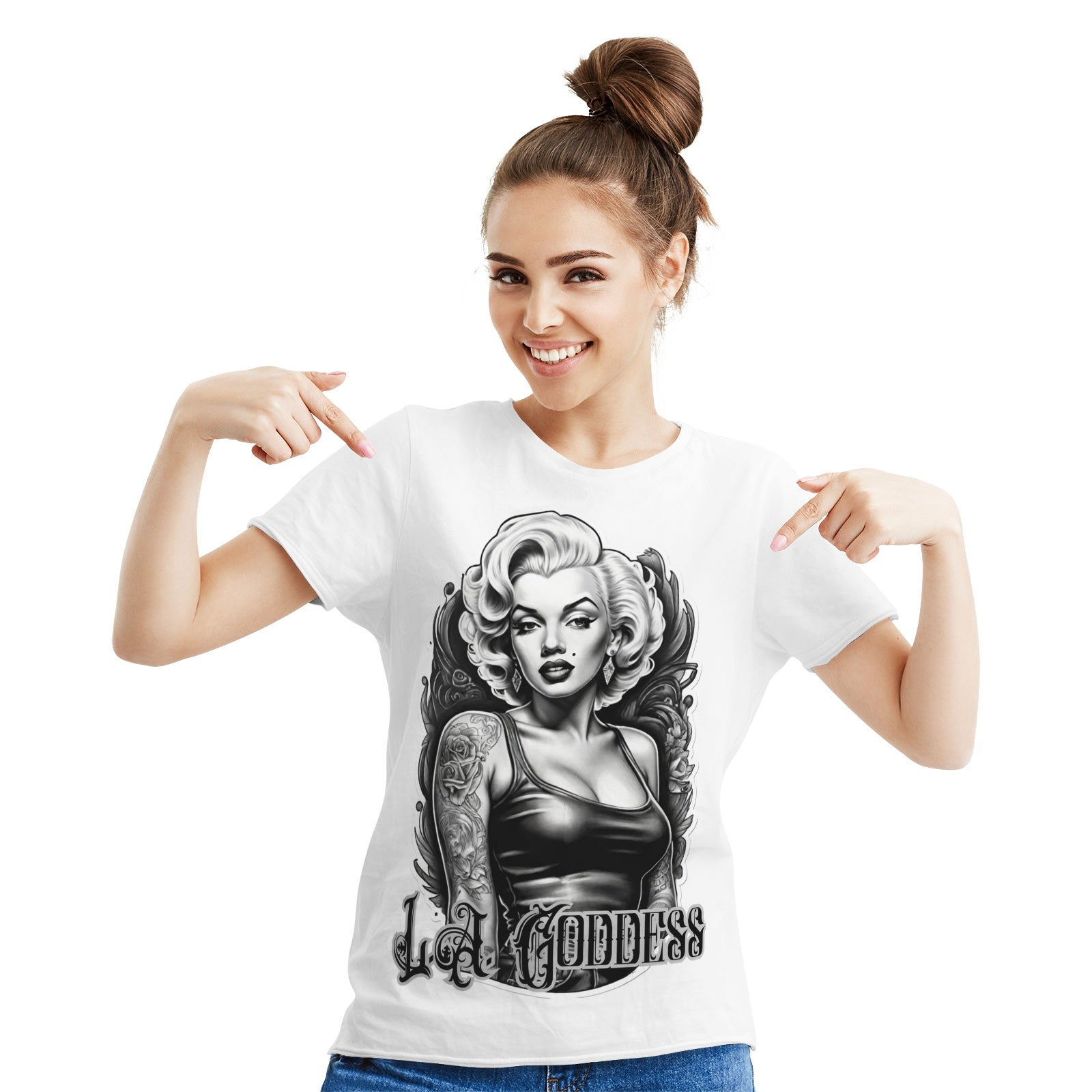 L.A. Goddess Cotton Short Sleeve T-shirt White