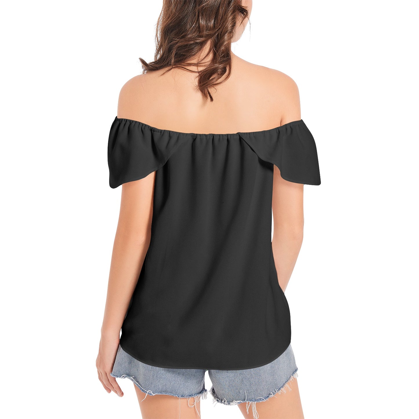 L.A Goddess- Black Sleeve Women's Off The Shoulder Top