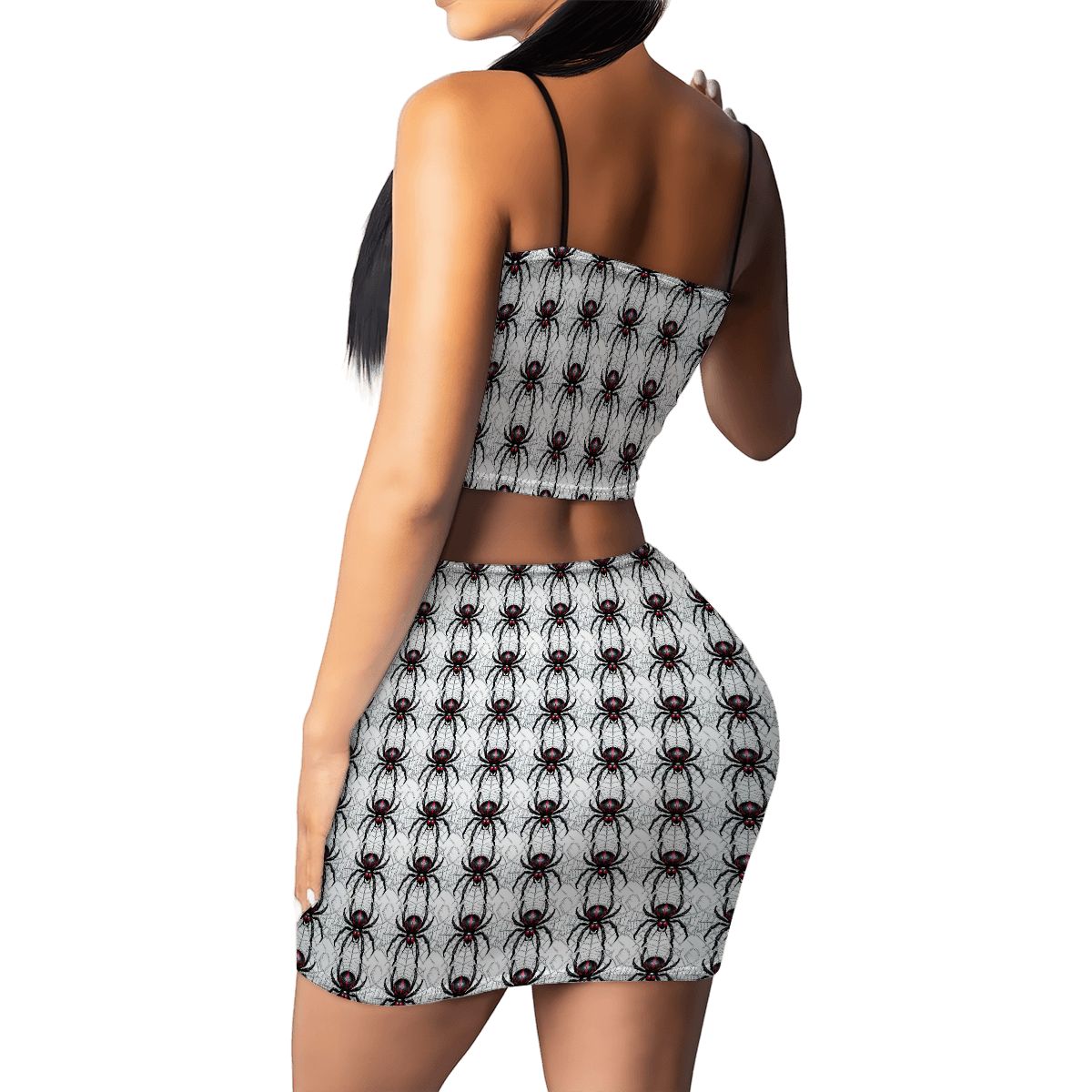 Widow Maker Women's Crop Tank Top & Mini Skirts Sets