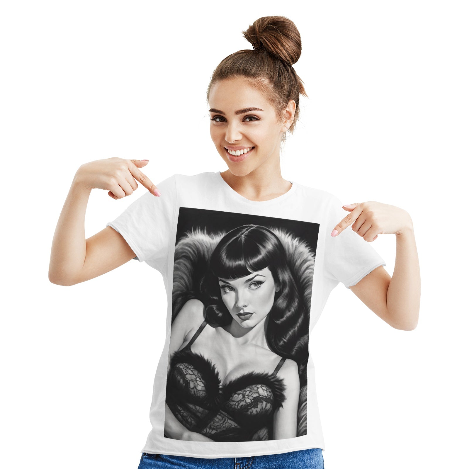 Bettie Forever Women's Cotton Short Sleeve T-shirt White