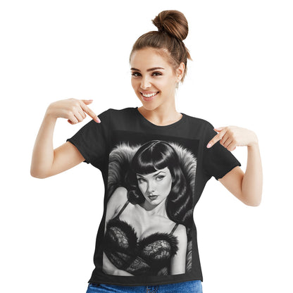 Bettie Forever Women's Cotton Short Sleeve T-shirt Black