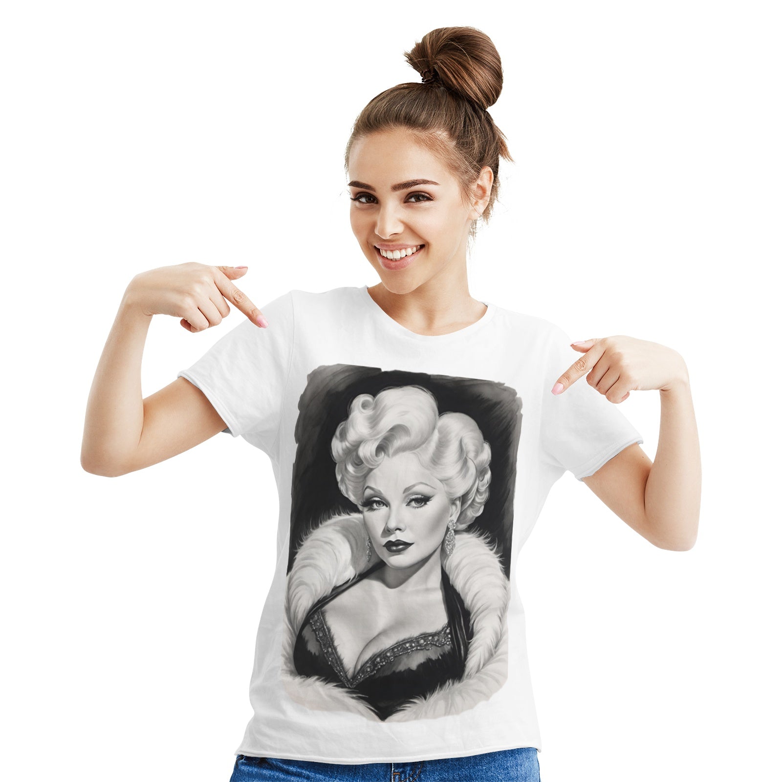 Mae West Women's Cotton Short Sleeve T-shirt White