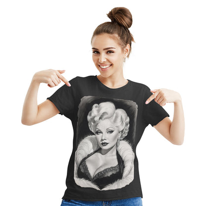Mae West Women's Cotton Short Sleeve T-shirt Black
