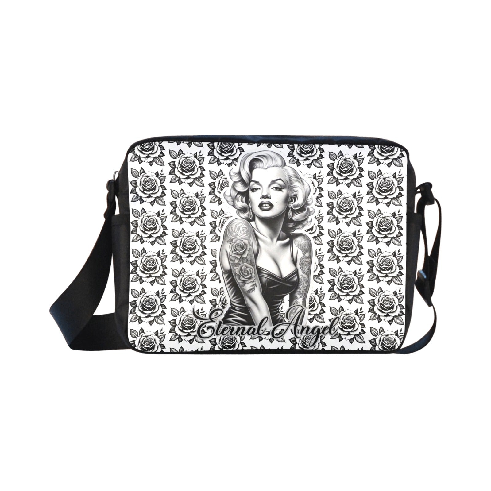 Eternal Angel Roses Cross-body Nylon Bag - Gothic Romantic White ONESIZE