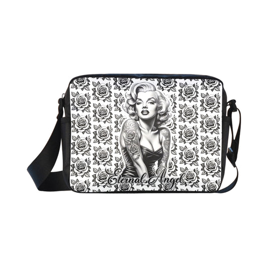 Eternal Angel Roses Cross-body Nylon Bag - Gothic Romantic White ONESIZE