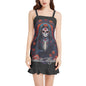 Santa Muerte Ruffle Hem Mini Dress 3XL